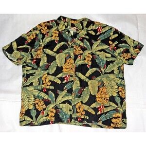 Paradise Found Men's Hawaiian Banana Plant Trees Aloha Honolulu Shirt Size 2XL